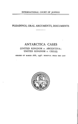 ANTARCTICA CASES (UNITED KINGDOM V