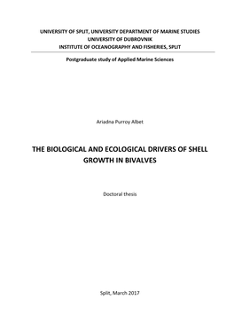 The Biological and Ecological Drivers of Shell Growth in Bivalves