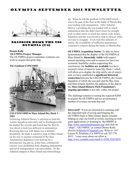 OLYMPIA September 2013 Newsletter