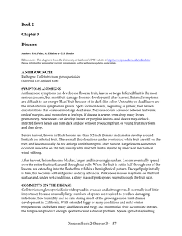 Book 2 Chapter 3 Diseases ANTHRACNOSE