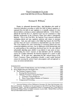 The Commerce Clause and the Myth of Dual Federalism