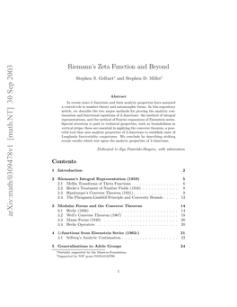 Riemann's Zeta Function and Beyond