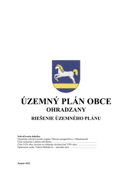 Územný Plán Obce Ohradzany Riešenie Územného Plánu