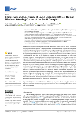 Human Diseases Affecting Gating of the Sec61 Complex