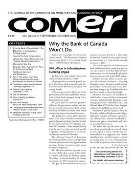 Why the Bank of Canada Won't Do