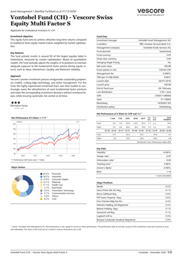 Vontobel Fund (CH) - Vescore Swiss Equity Multi Factor S