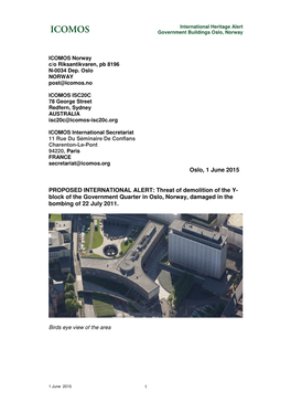 Oslo, 1 June 2015 PROPOSED INTERNATIONAL ALERT: Threat Of