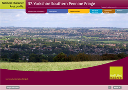 NCA Profile: 37 Yorkshire Southern Pennine Fringe