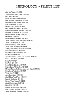 Necrology - Select List