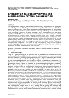 Diversity Or Conformity in Teaching Digital Design Pattern Construction