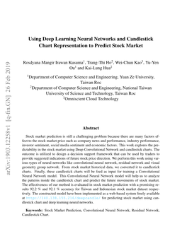 Using Deep Learning Neural Networks and Candlestick Chart Representation to Predict Stock Market