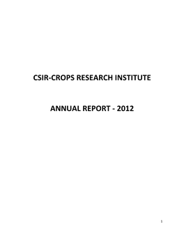 Csir-Crops Research Institute Annual Report