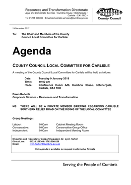 (Public Pack)Agenda Document for County Council Local Committee