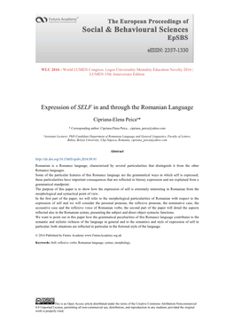 Expression of SELF in and Through the Romanian Language
