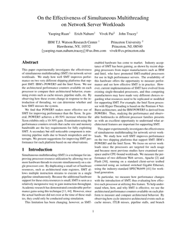 On the Effectiveness of Simultaneous Multithreading on Network Server Workloads