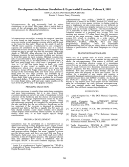 SIMULATIONS and MICROPROCESSORS Ronald L