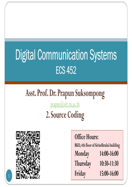 Digital Communication Systems ECS 452