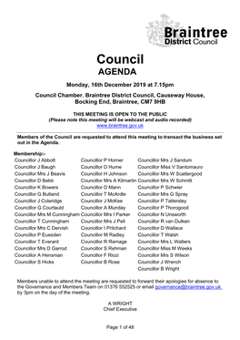 Council AGENDA