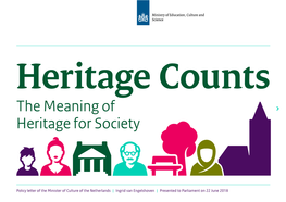 Heritage Counts the Meaning of Heritage for Society