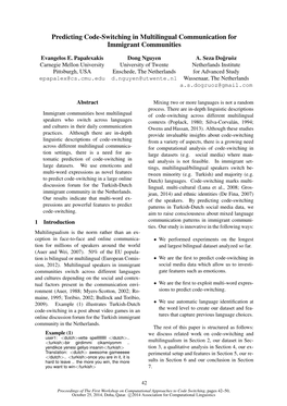 Predicting Code-Switching in Multilingual Communication for Immigrant Communities