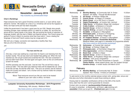 Newcastle Emlyn What’S on in Newcastle Emlyn U3A - January 2019