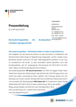 Pressemitteilung Bundespolizeisportschule Ströbing 1 Nr