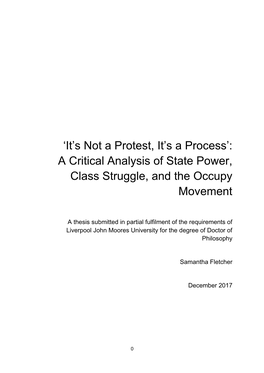 A Critical Analysis of State Power, Class Struggle, and the Occupy Movement