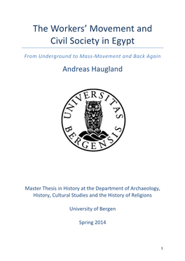 The Workers' Movement and Civil Society in Egypt