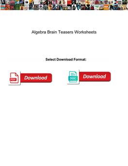 Algebra Brain Teasers Worksheets