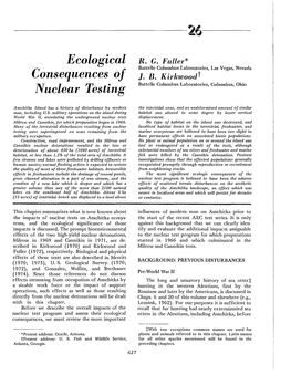 Ecological Consequences of Nuclear Testing
