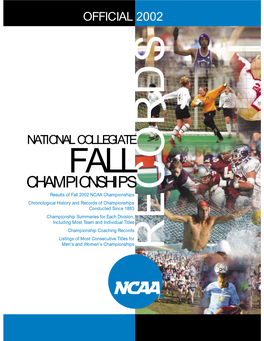 Official 2002 NCAA Fall Championships Records Book
