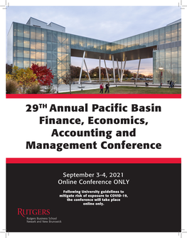 29TH Annual Pacific Basin Finance, Economics, Accounting and Management Conference