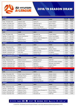 To See the Full 2018/19 Draw