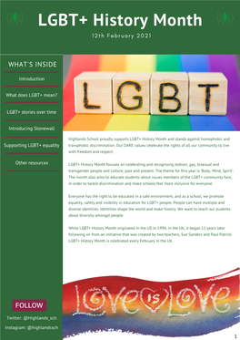 LGBT+ Feature Newsletter PDF File