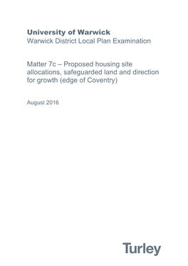 Proposed Housing Site Allocations, Safeguarded Land and Direction for Growth (Edge of Coventry)