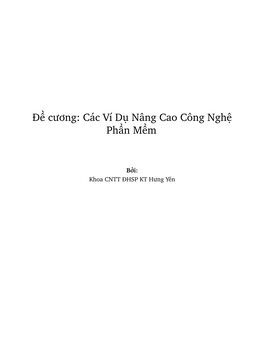 Đ Cương: Các Ví D Nâng Cao Công Ngh Ph N