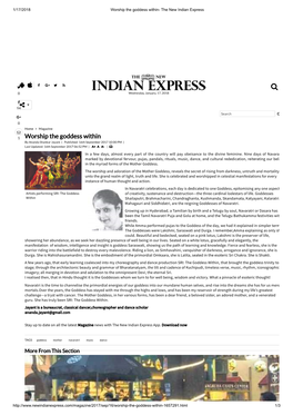 Worship the Goddess Within- the New Indian Express