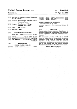 United States Patent Ti9] [Ii] 3,806,579 Carles Et Al