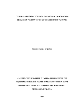 Cultural Drivers of Zoonotic Diseases and Impact of The