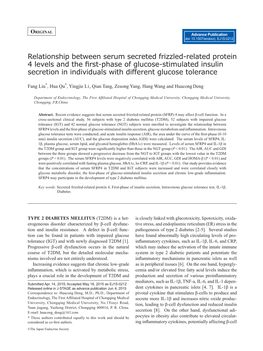 Relationship Between Serum Secreted Frizzled-Related Protein 4 Levels And