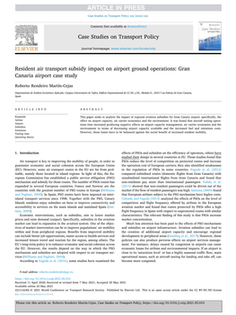 Resident Air Transport Subsidy Impact on Airport Ground Operations: Gran Canaria Airport Case Study