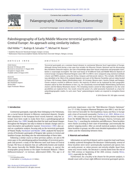 Paleobiogeography of Early/Middle Miocene Terrestrial Gastropods in Central Europe: an Approach Using Similarity Indices