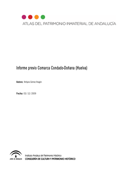 Informe Previo Comarca Condado-Doñana (Huelva)