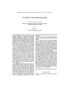 A Study of the Neotocite Group