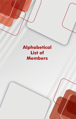 1. Alphabetical List of Members: 2018-19