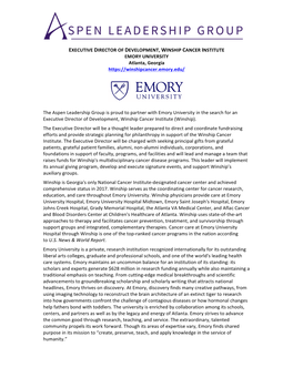 EXECUTIVE DIRECTOR of DEVELOPMENT, WINSHIP CANCER INSTITUTE EMORY UNIVERSITY Atlanta, Georgia