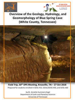Overview of the Geology, Hydrology, and Geomorphology of Blue Spring Cave (White County, Tennessee)