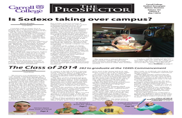 Prospector Volume 107 Edition 6 May 1 2014 Is Sodexo Taking Over Campus?