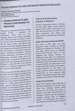 Drama Products and Copyright Issues in Malaysia 1. Drama Products and Production Market in Malaysia
