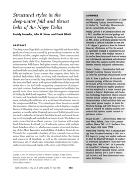 Structural Styles in the Deep-Water Fold and Thrust Belts of the Niger Delta